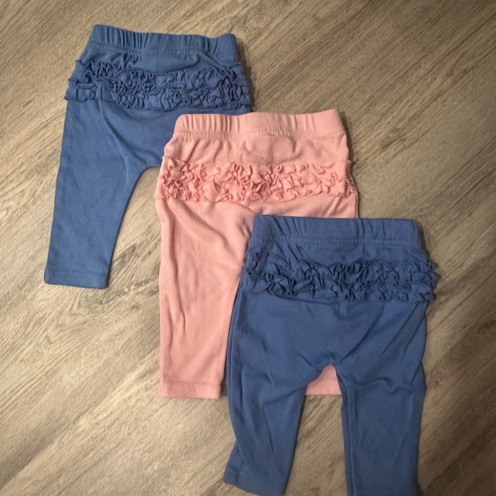 Kidgets Blue and Pink Ruffle Leggings Set